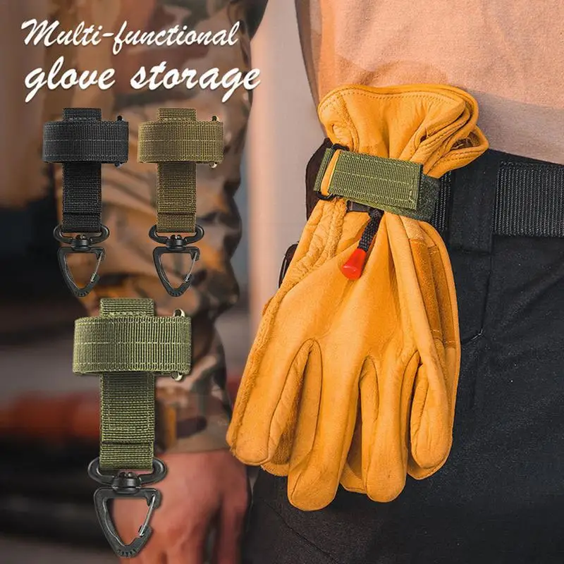 duty belt keeper key holder Nylon Glove Storage Strap Clip Hook Buckle Outdoor Gear Organizer For Hiking Mountaineering Climbing