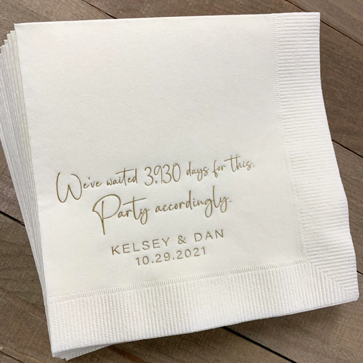 

50pcs Personalized Napkins Wedding Napkins Custom Monogram We waited for this Dinner Beverage Cocktail Luncheon Dinner Guest Tow