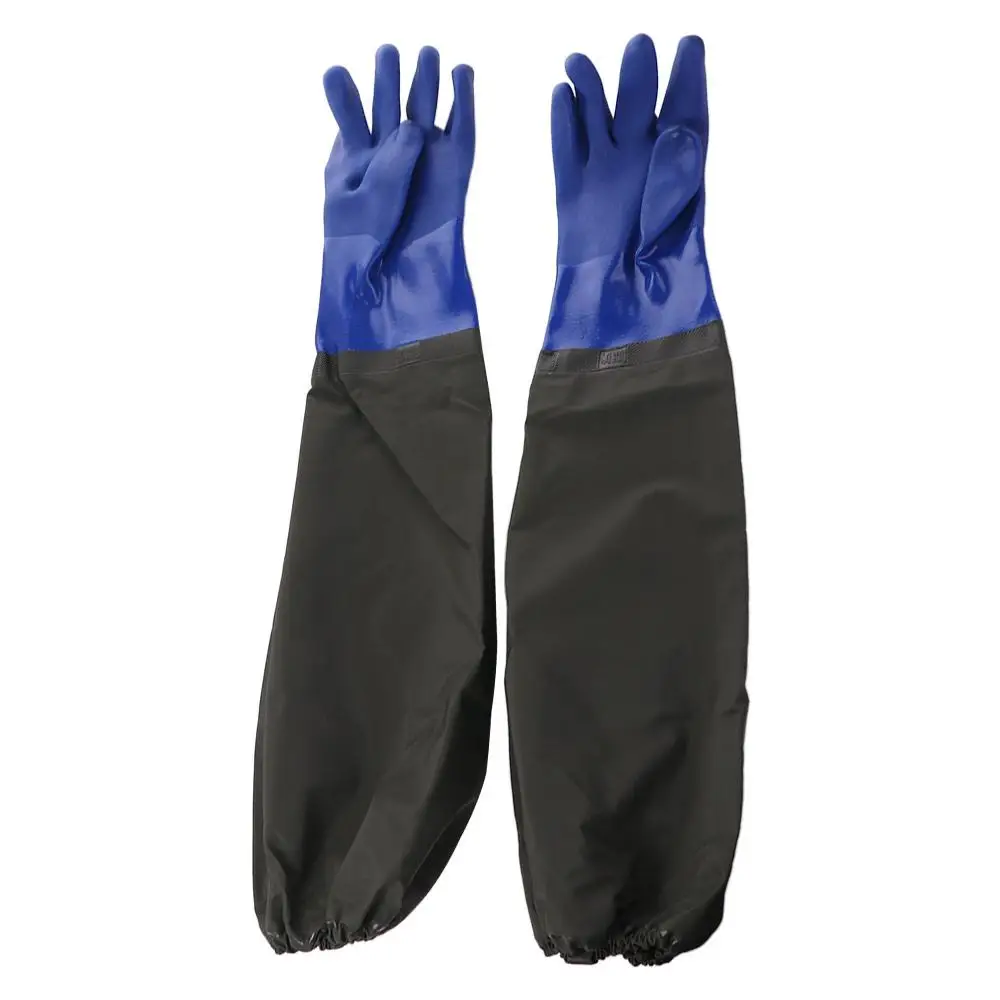 1 Pair Lengthened Labor Protection Waterproof Gloves Reusable Thickened Rubber Glove Chemical Resistant Anti Slip