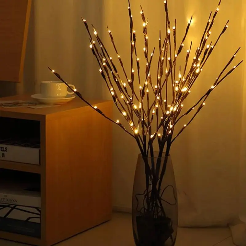 1PC ramo illuminato con lampadina a LED bianca calda/colorata, luce per composizioni floreali con rami di albero per la decorazione della festa natalizia
