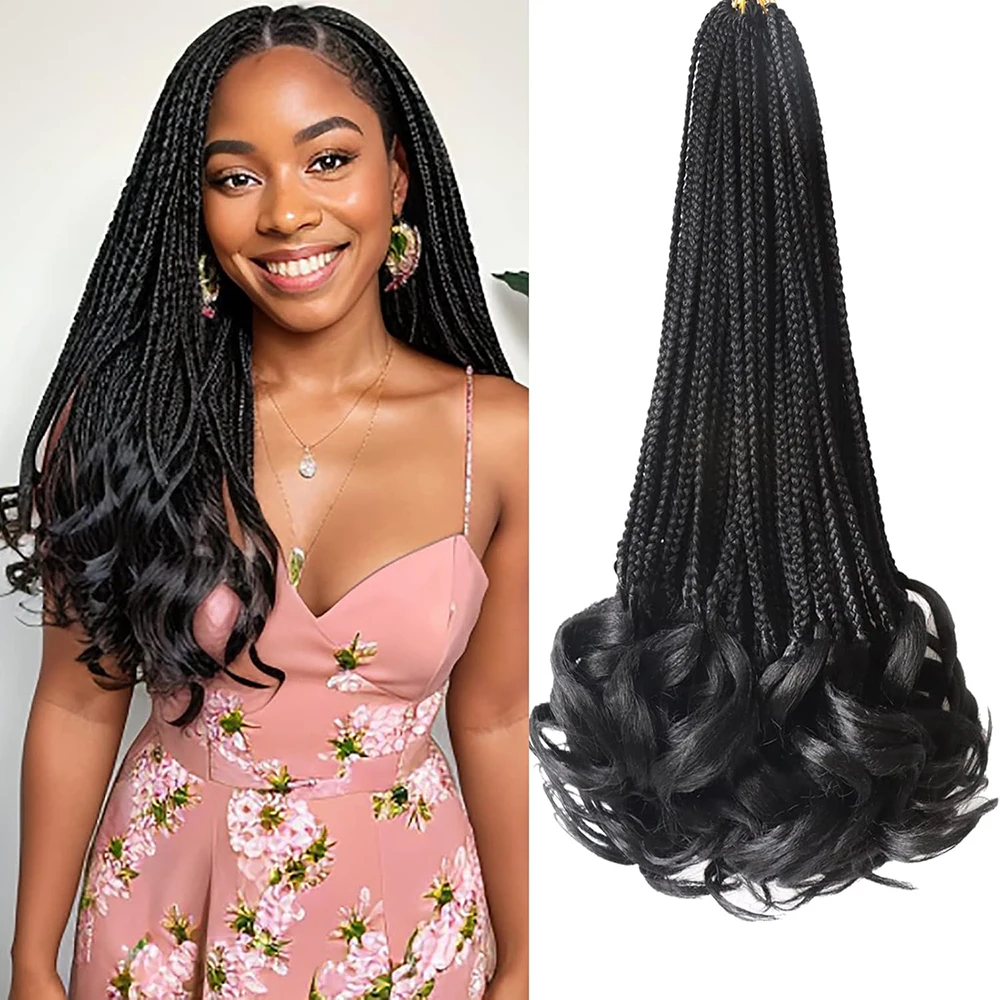 Curly Crochet Hair for Women Goddess Box Braids Crochet Hair Pre Looped French Curl Crochet Braids Synthetic Braiding Hair
