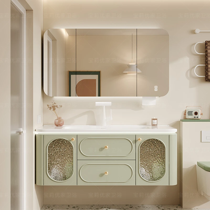 Muebles de baño de roble para fregadero, espejo de maquillaje, pared flotante, cajones, minimalista, móvil, Da Bagno, accesorios para el hogar