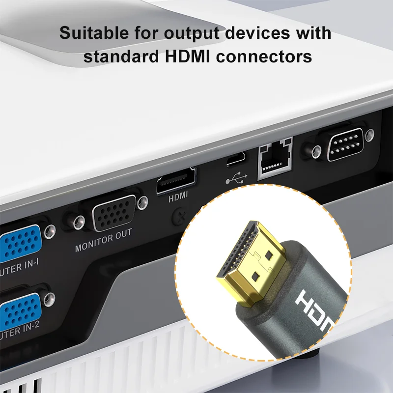 19+1 Standard HDMI HD Transmission Line, Braided Gray Mesh Aluminum Alloy HDMI HD Cable.