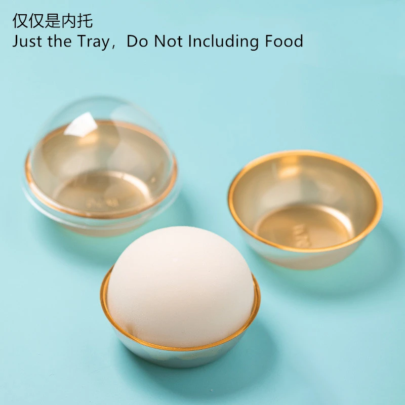 StoBag 50pcs Plastic Transparent Tray Egg Yolk Crisp Cake Puffs Mochi Package Handmade Cookies For Mid-Autumn Festival Favors