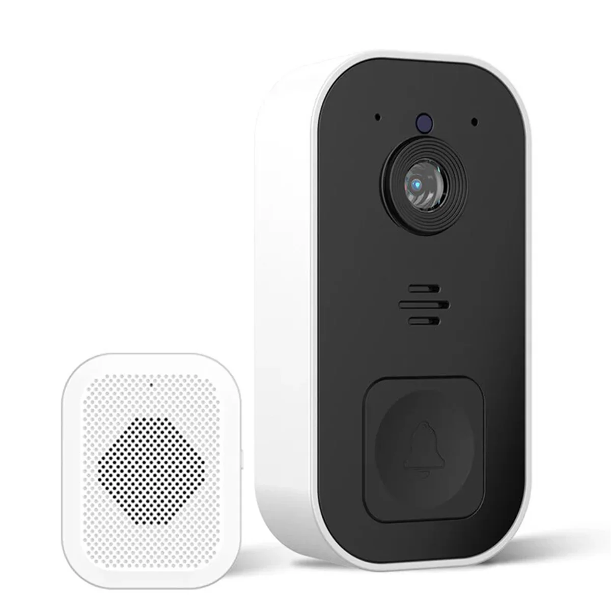 Smart Visual Doorbell Wireless Remote Home High-Definition Night Vision Monitor Video Intercom Doorbell-White