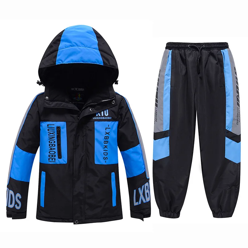 Ski jack voor kinderen en broekpak, snowboardkleding, broek, winddicht, waterafstotend, superwarme sportkleding, jongens, meisjes