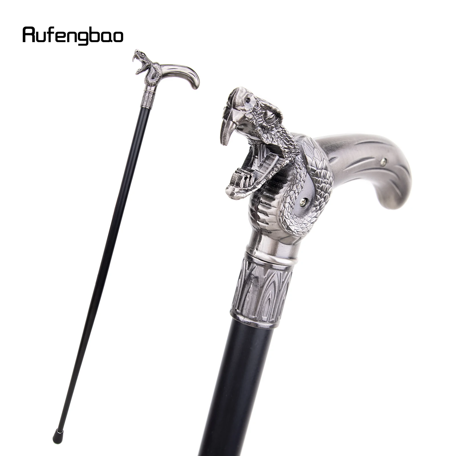 

Snake Head Biting Single Joint Fashion Walking Stick Decorative Vampire Cospaly Party Walking Cane Halloween Crosier 93cm