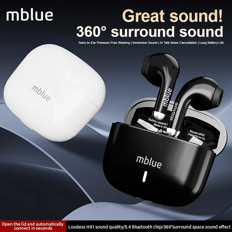 MEIZU AR02 TWS Bluetooth Earphone 5.4 Immersive Sound HIFI TWS With Microphone Touch Control For Long Standby Time