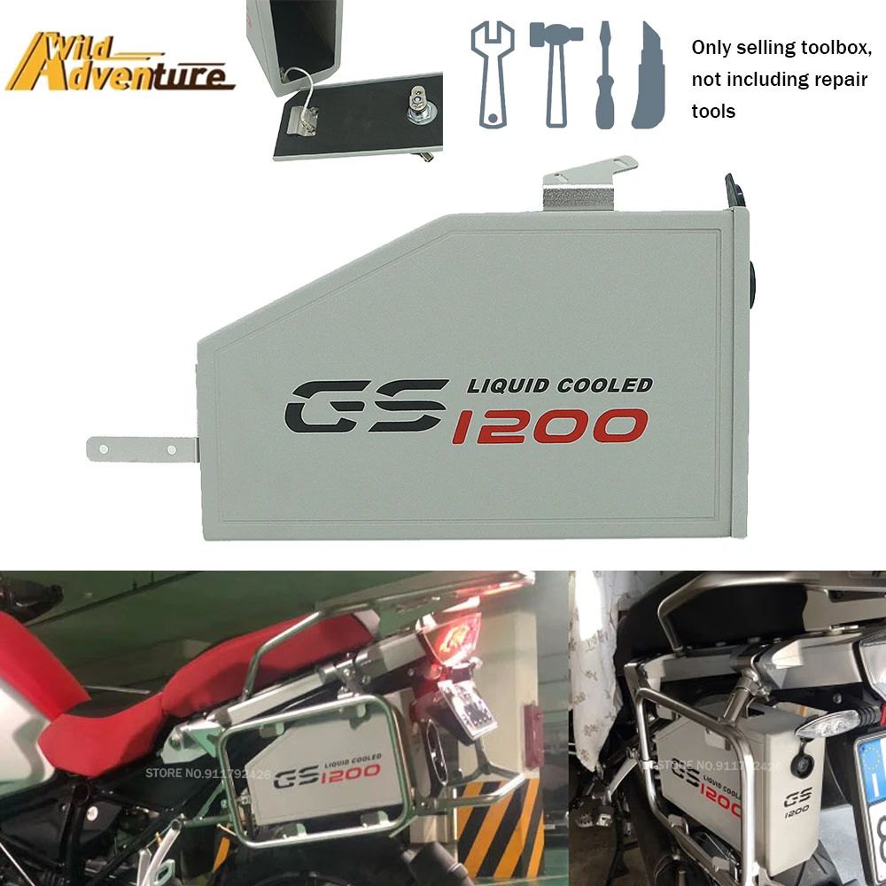 

Motorcycle Toolbox Left Side Bracket Decorative Aluminum Box Storage Tool For BMW R1200GS LC Adventure 2013-2019 GS1200 R1200GSA