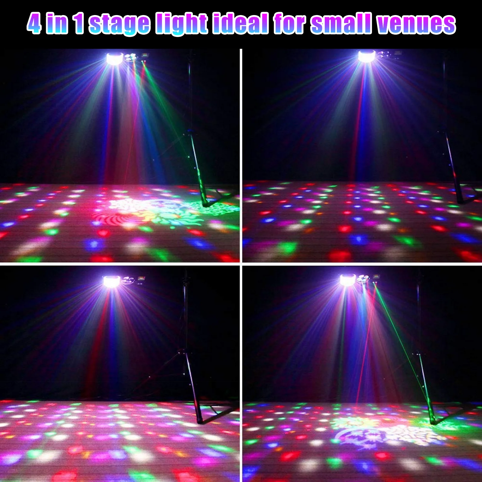 1/2PCS RGBW 4 in 1 LED Strobe Laser Light DMX Stage Effect Lighting Projector Pattern Lights for DJ Disco Show Concert Party KTV