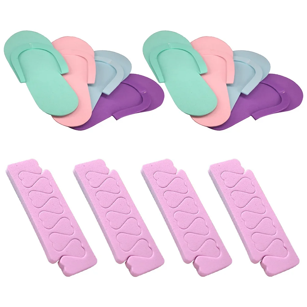

1Set Nail Art Slippers Premium Soft Eva Disposable Slippers for Wide Feet Comfortable Lightweight Breathable Toe Separator Spa