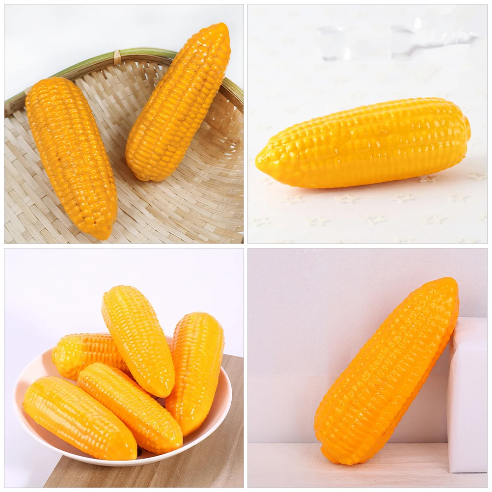 4pcs Artificial foam corn Fake Corn Artificial Yellow Corn Prop Decorative Corn Farm Vegetable Models Foams Vegetable Props