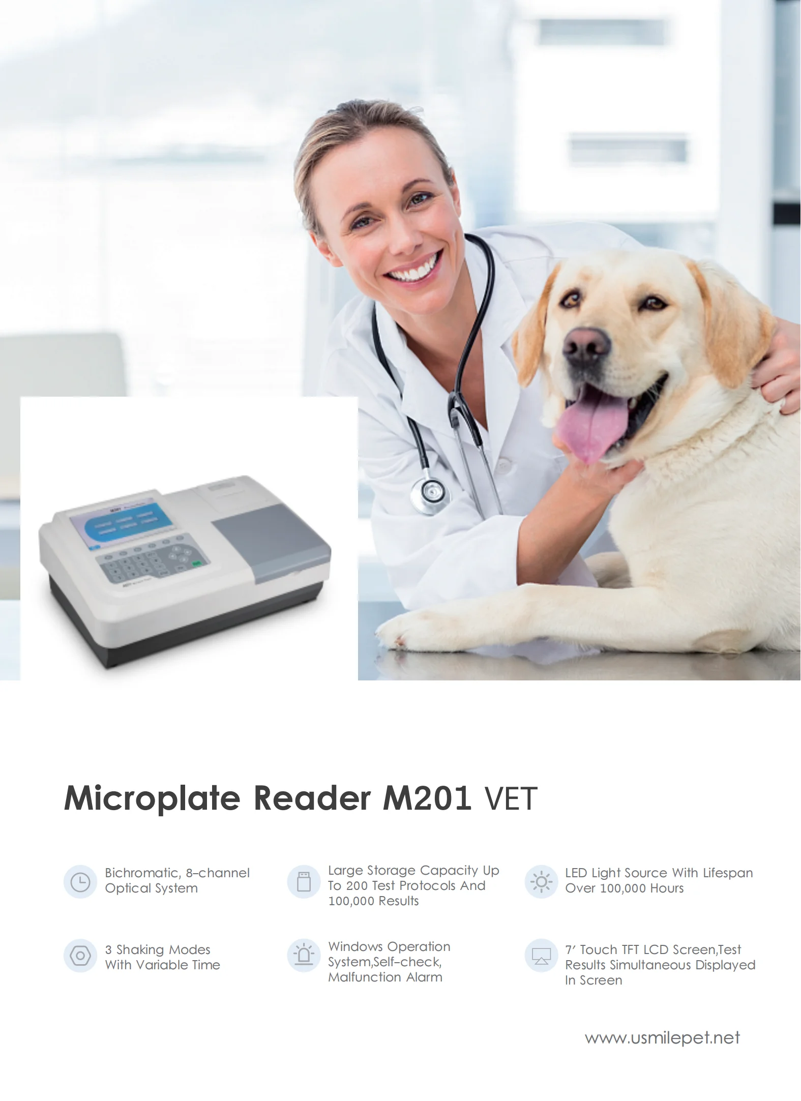 Microplate Reader 7 Inch Touch TFT LCD Screen Microplate Reader Can Be Used for the Human and Vet