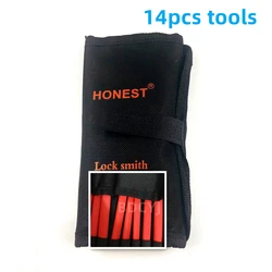 14pcs/lot Tool Honest RED Locksmith Tools Honest RED Lock Tool Set with RED Wrench Pick Tool