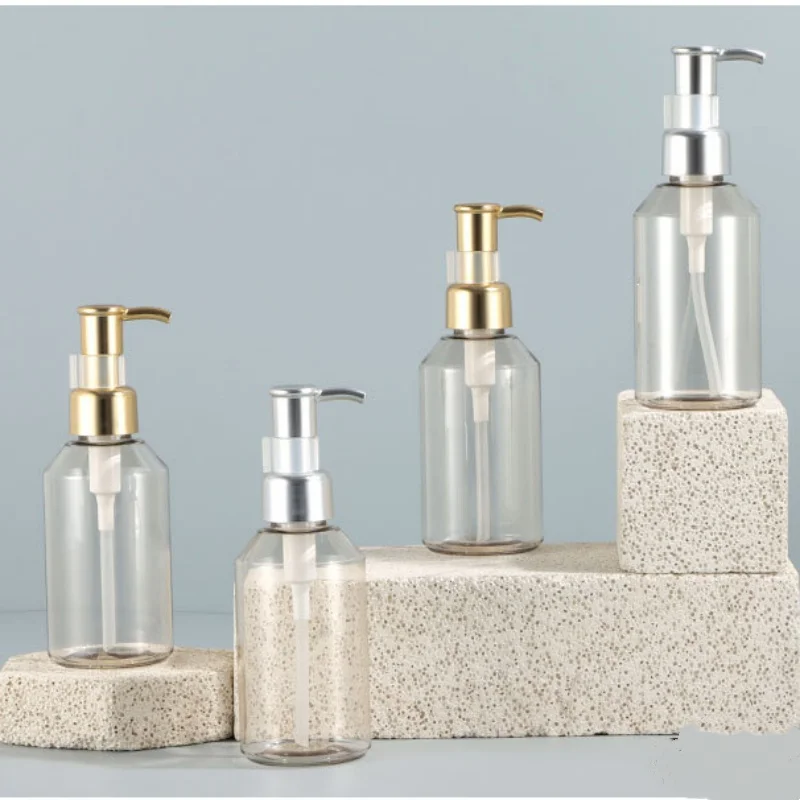 150 مللي زجاجة محلول بلاستيكية فارغة مضخة زيت مستديرة الكتف مستحضرات التجميل إعادة الملء حاوية التعبئة والتغليف زجاجات الشامبو #4