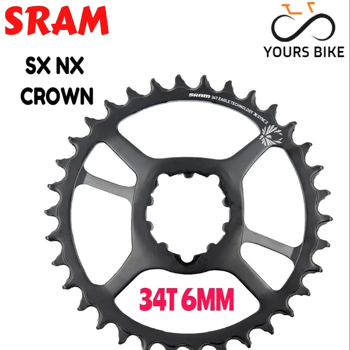 Original SRAM NX SX Eagle 12S 12 Speed 12V Chainring 34T 38T Steel Chain Wheel Crown Crankset 6mm offset Bicycle Accessories