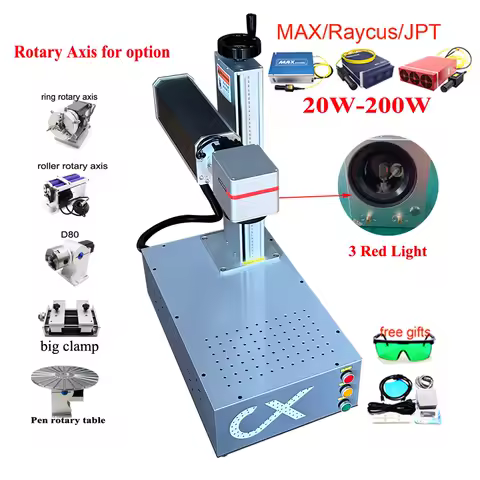 JPT MOPM M7 100W 200W 3 Read Light Raycus 50W Fiber Laser Marking Machine for Stainless Steel Cutting Gold Silver Ring Engraver