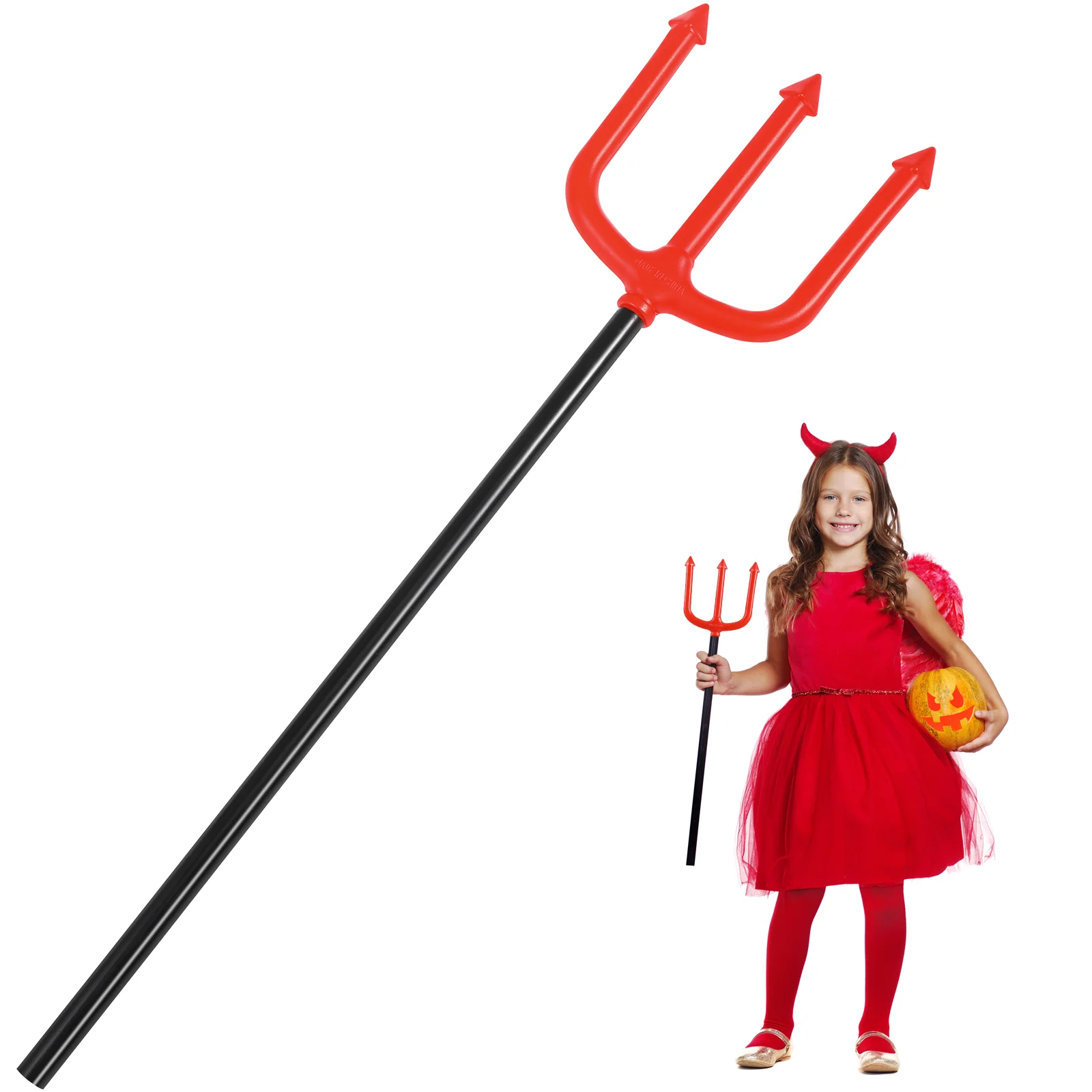 Pitchfork Plastic Cattle Fork Toy Halloween Costume Accessory Party Decoration (Red) pitchfork costume