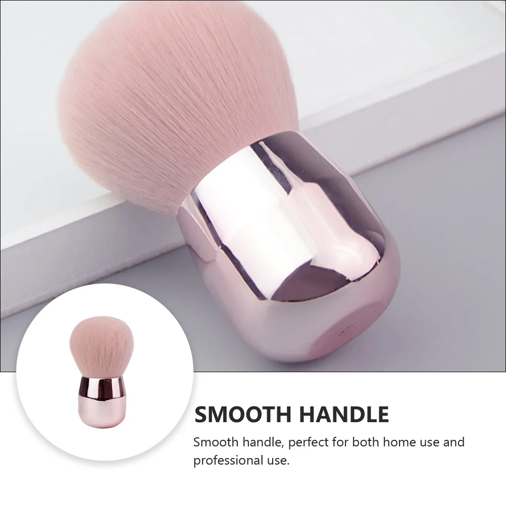 

Pink Blusher Round Head Powder Foundation Plastic Mushroom Shape Loose Makeup Brushes Easy Clean Smooth H Home Professional