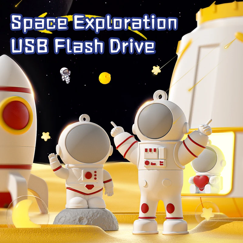 

U&H V031 USB Flash Disk Astronauts Pendrive Portable Pen Drive keychain 4GB/8GB/16GB/32GB/64GB/128GB For Desktops Laptops 2023