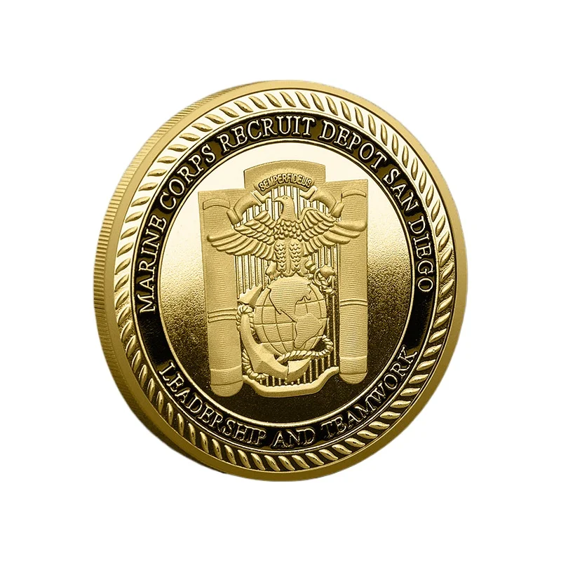 عملات سيمبر فيديليس العسكرية الأمريكية، عملات تذكارية للفرق البحرية، شارات مطلية بالذهب