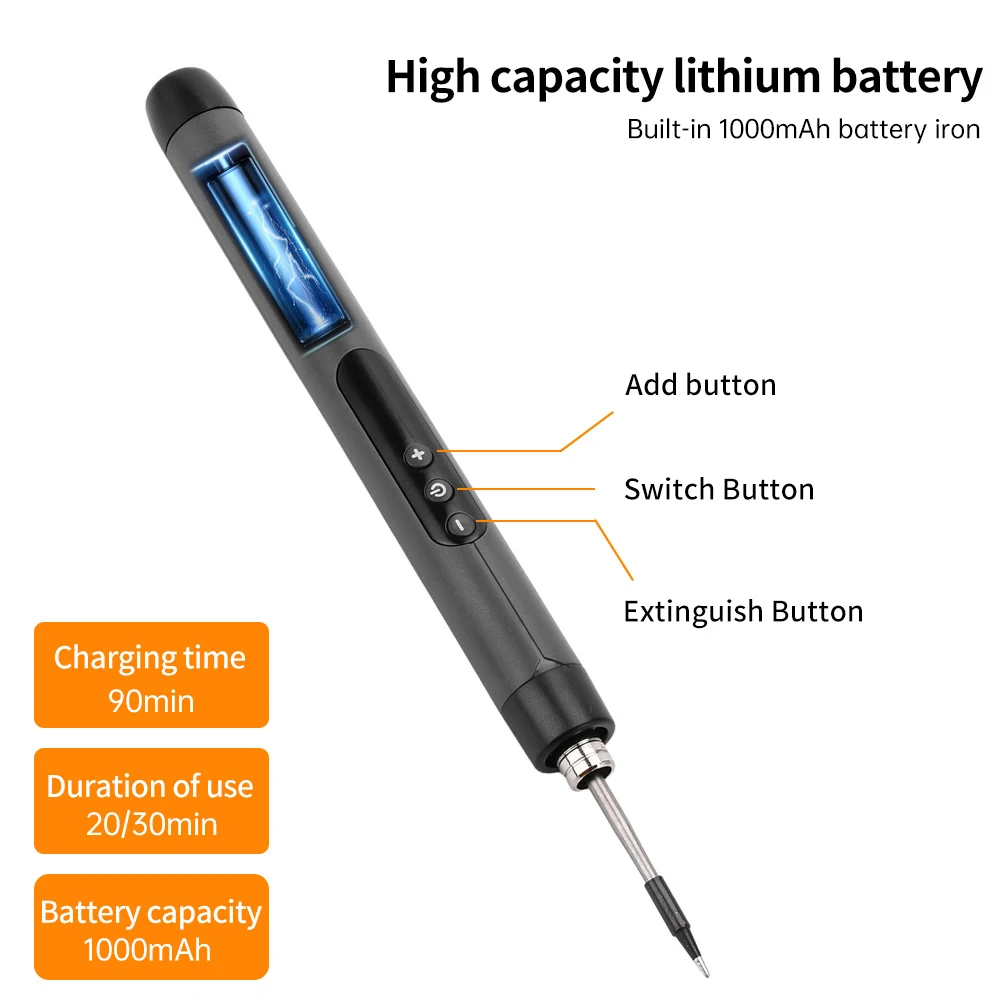 5V 8W USB Soldering Iron Wireless Electric Soldering Iron Fast Charging Lithium Battery Solder Iron Portable Repair Welding Tool