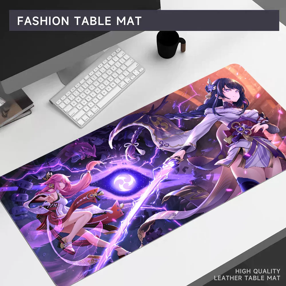 Yae Miko Genshin Impact Mousepad, Big Mouse Pad, Office Computer Desk Mat, Teclado de mesa, Almofada do teclado, Laptop, XL, 80x30cm