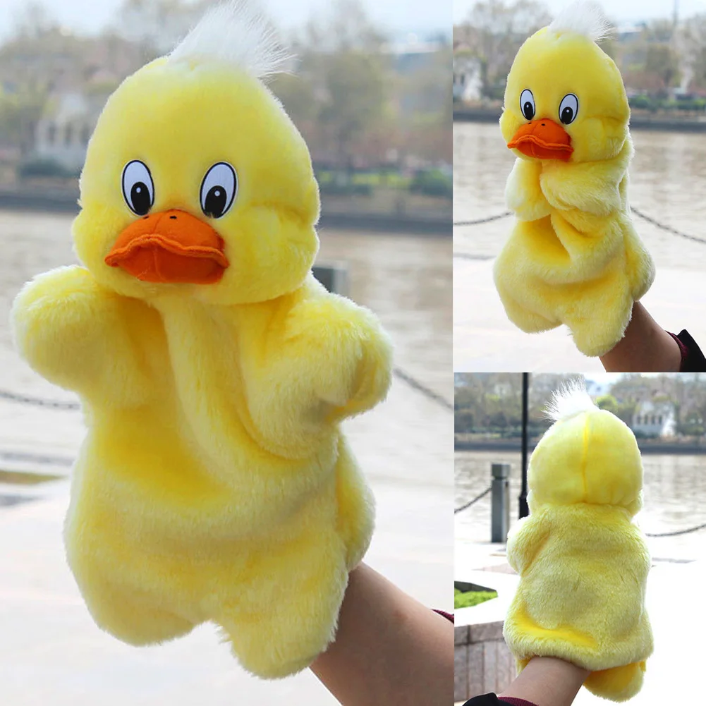 Juguetes de animales de dibujos animados de pato para niños pequeños, marionetas de mano de animales, títeres de teatro de marionetas suaves para niños, regalos de cumpleaños