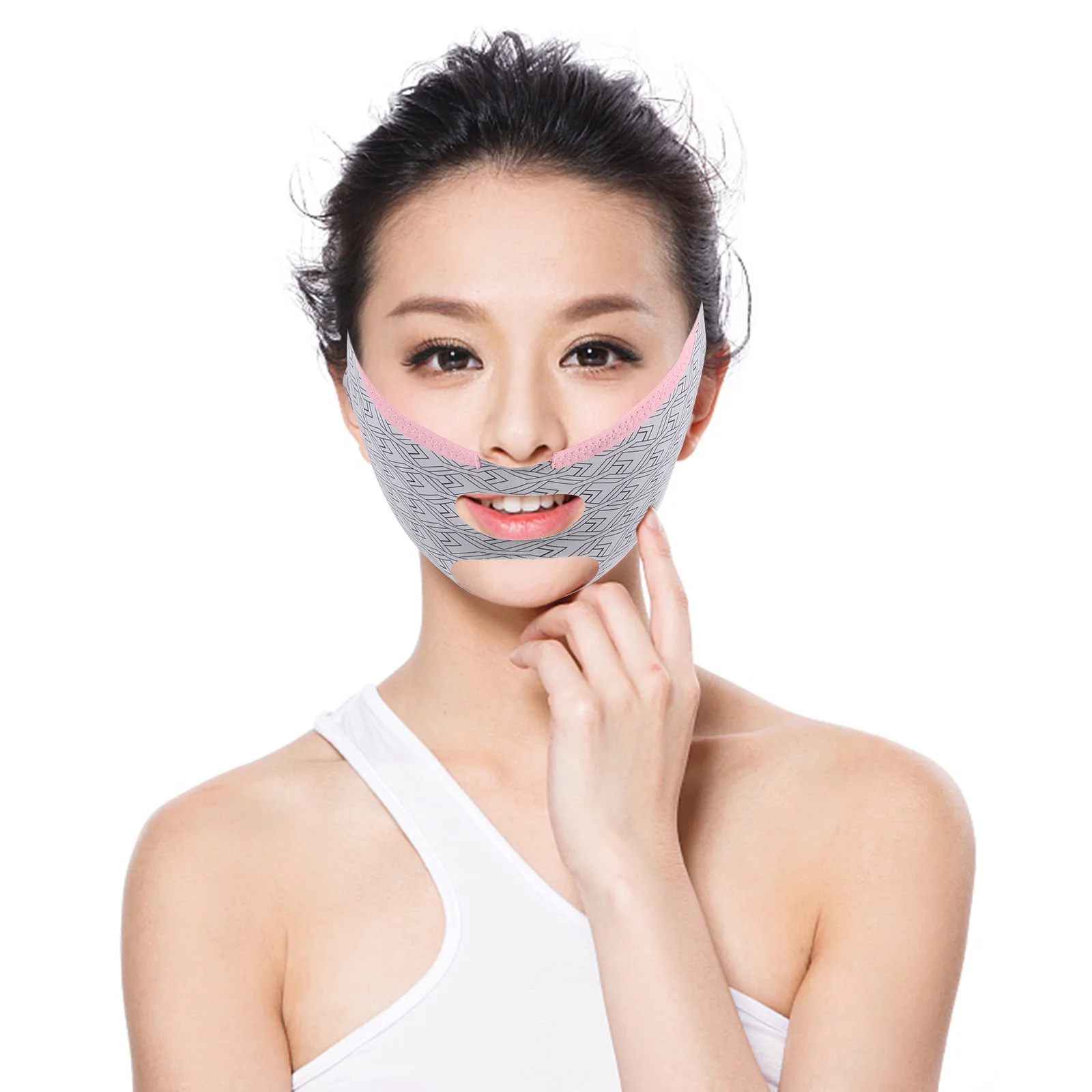 

2 Pcs Skin Tightening Device Face Slimming Bandage V-face Lifting Firming Shaping Non-face Mask (gray Traceless) Opp Bag