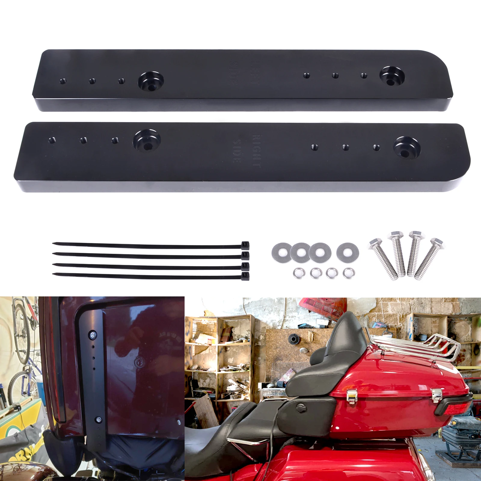 

Motorcycle Accessories Trunk Seat Rear Box Tail Shelf Metal Luggage Rack Kit Seat Extension for Harley Davidson Electra Glides