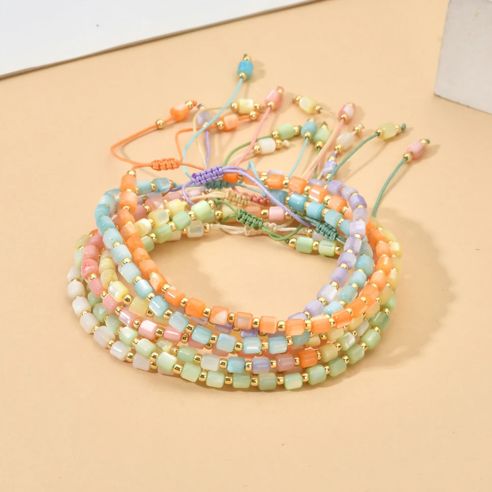 

Bohemian Boho Beads Braided Rope Bracelet Handmade Adjustable Charm Gold Plated Color Preserved Women Jewelry Accessories