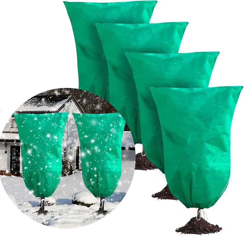 Cubiertas para plantas protección contra congelación cubiertas contra heladas bolsas de cubierta de protección para plantas con cordón cubiertas cálidas para árboles de invierno al aire libre