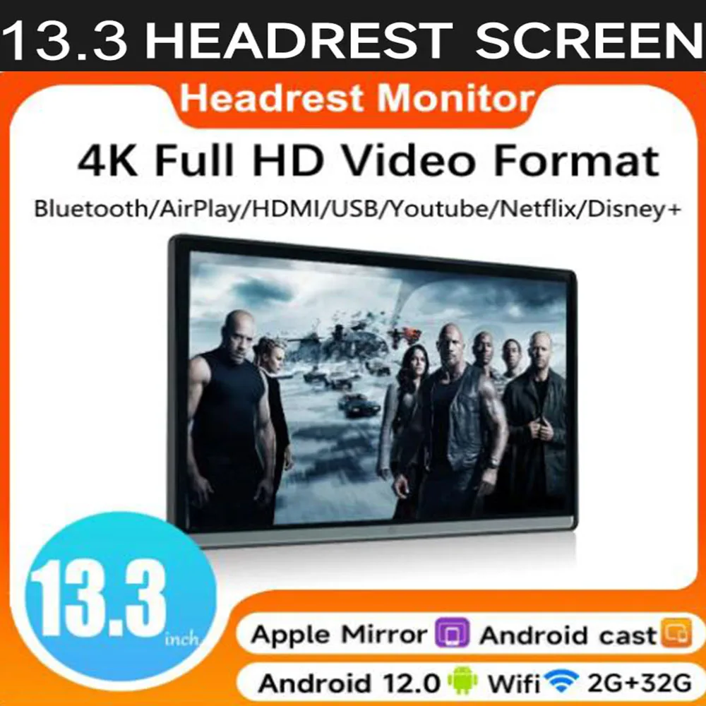 

Монитор подголовника Android автомобильный тв 64 Гб IPS экран Автомобильный дисплей с HDMI Wifi Bluetooth зеркальное отображение заднего сиденья автомобильный видеоплеер