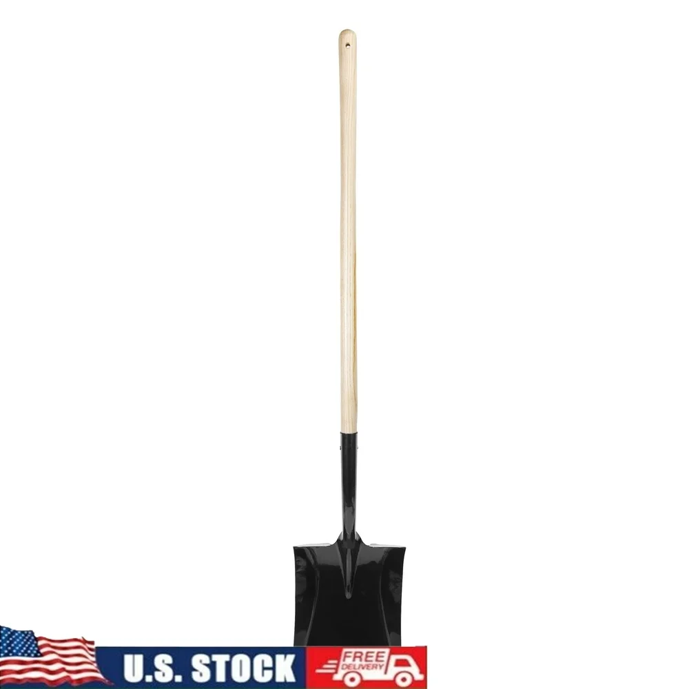 

Heavy Duty Square Head Shovel Sturdy Handle Flat Blade Ideal Digging Scooping Transferring Garden Landscaping Construction