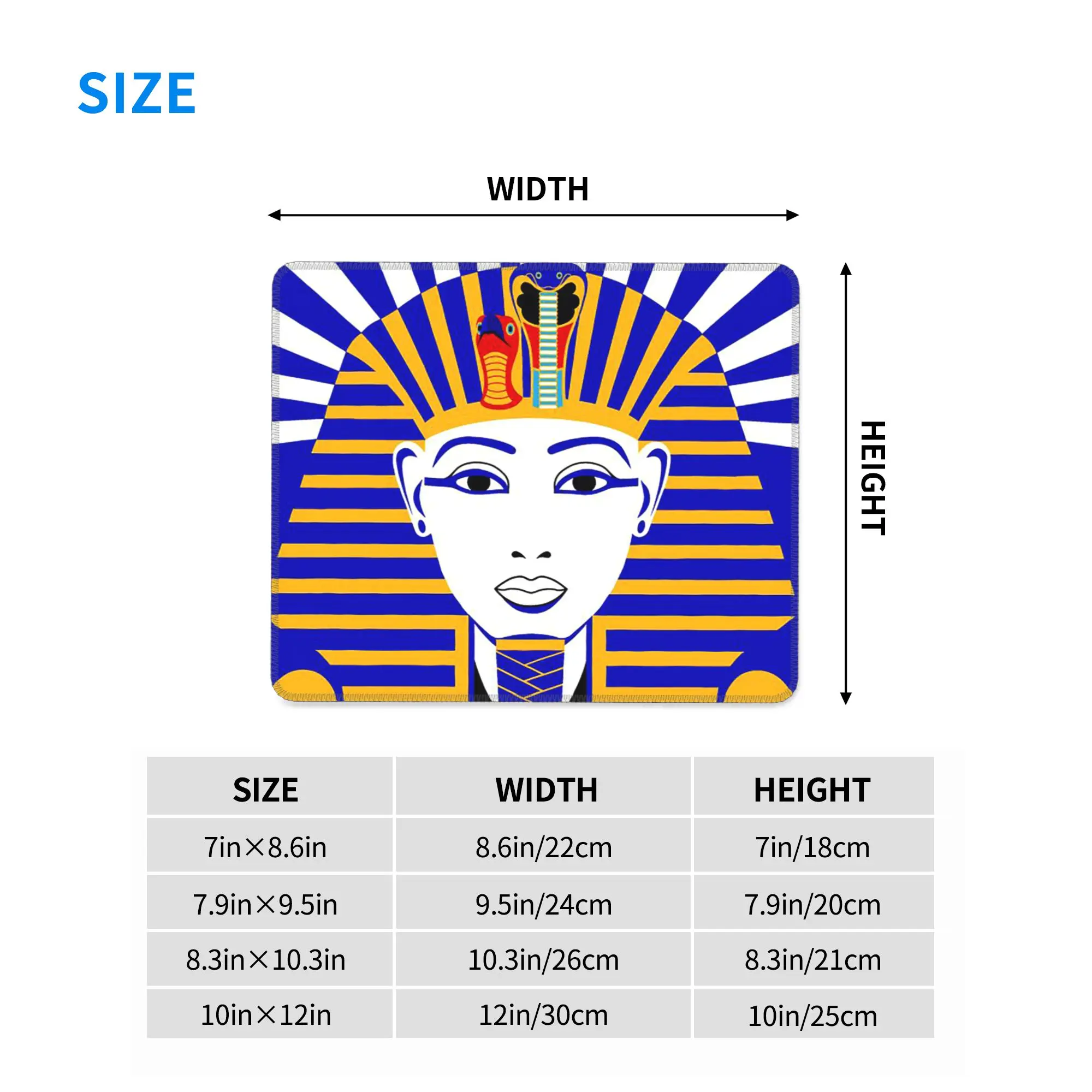 Egyptian Pharaoh With Golden Crown Illustration Mouse Pad Computer Keyboard Mouse Mat Gaming Laptop Desk Mat Office  Table Mats