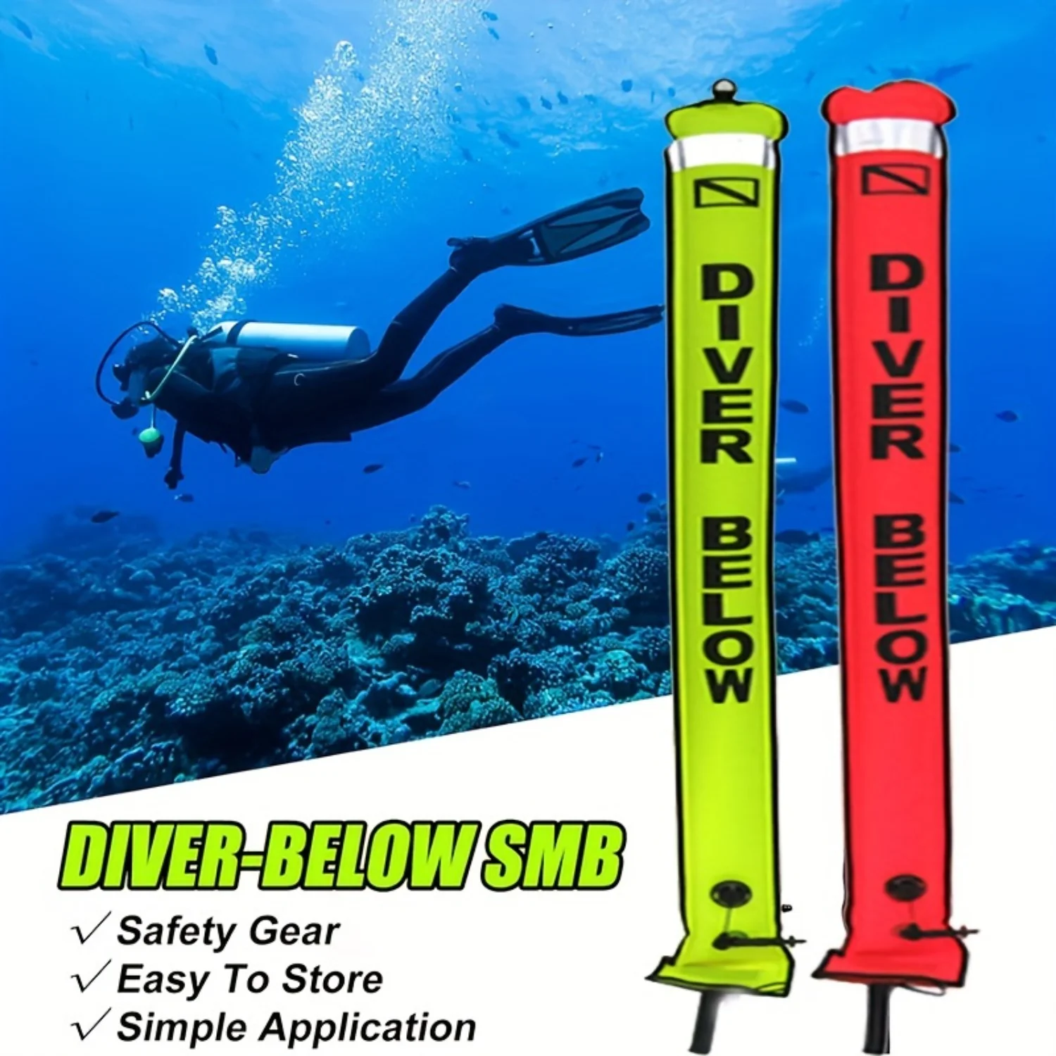 

Diving Marker Buoy, Reflective Strip Diving Buoy, Reflective Band For Underwater Diving Snorkeling