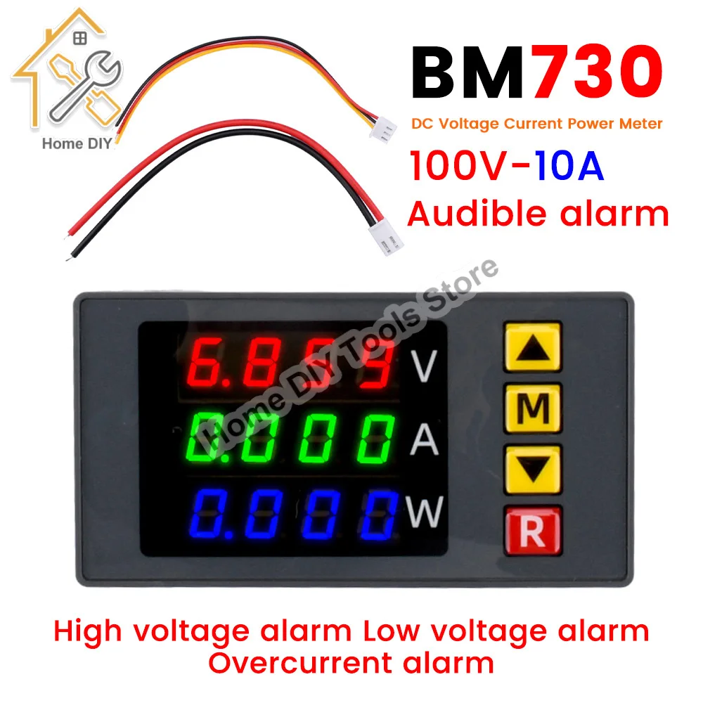 DC 0-100V 10A 1000W LED Digital Voltmeter Ammeter Wattmeter Voltage Current Power Meter Volt Detector Tester Monitor