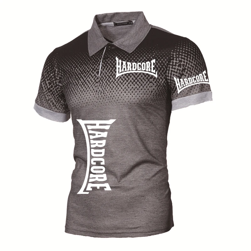 Summer Men's Polo Shirt Hardcore Ma1 Bomber Print High Quality Short Sleeves Man Harajuku Classic Tops Racing Motorcycle Racer image 2