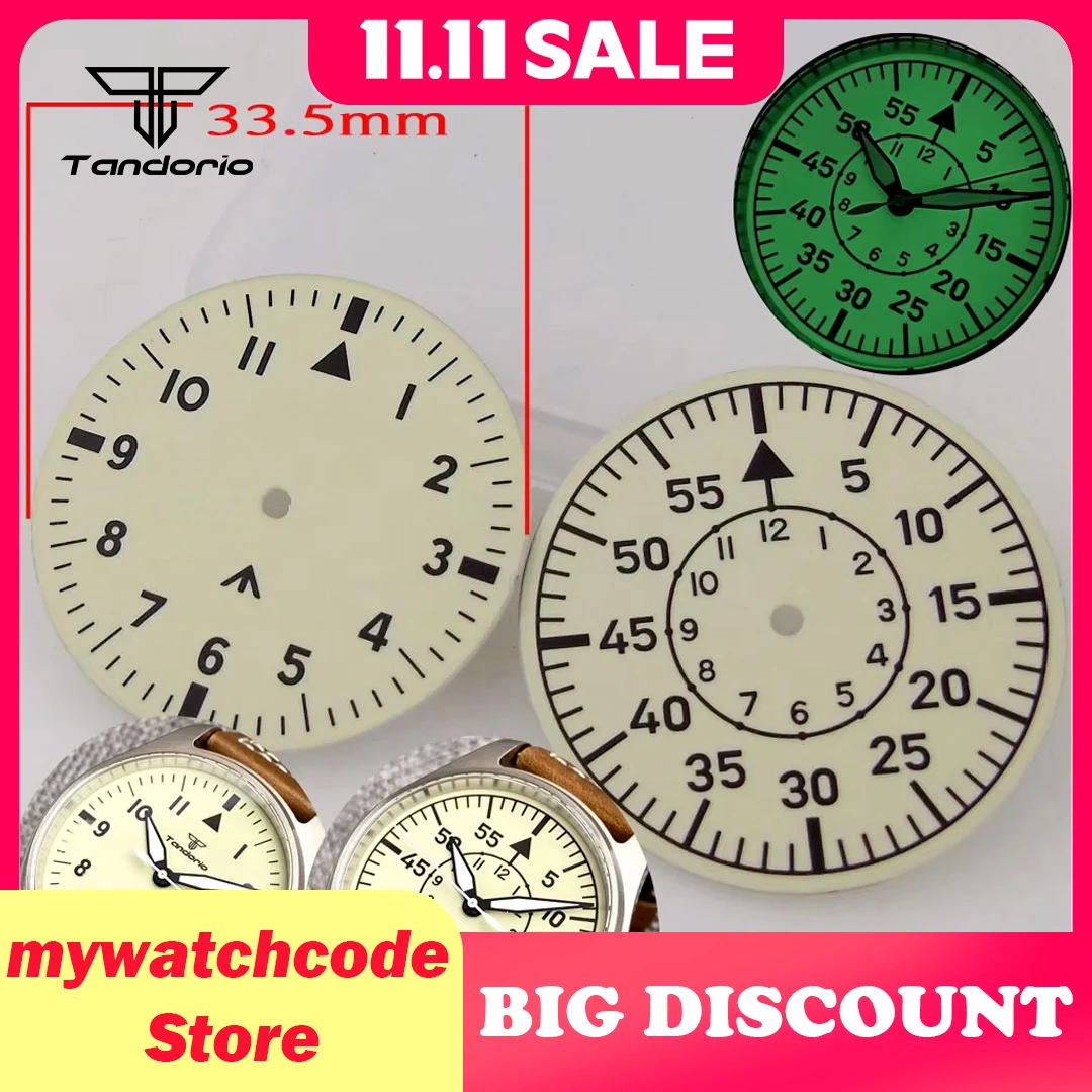 

Diver Pilot Watch 29mm 33.5mm Vintage White Watch Dial Face for NH35 NH36 NH37 NH38 NH39 Automatic Movement Luminous Hand