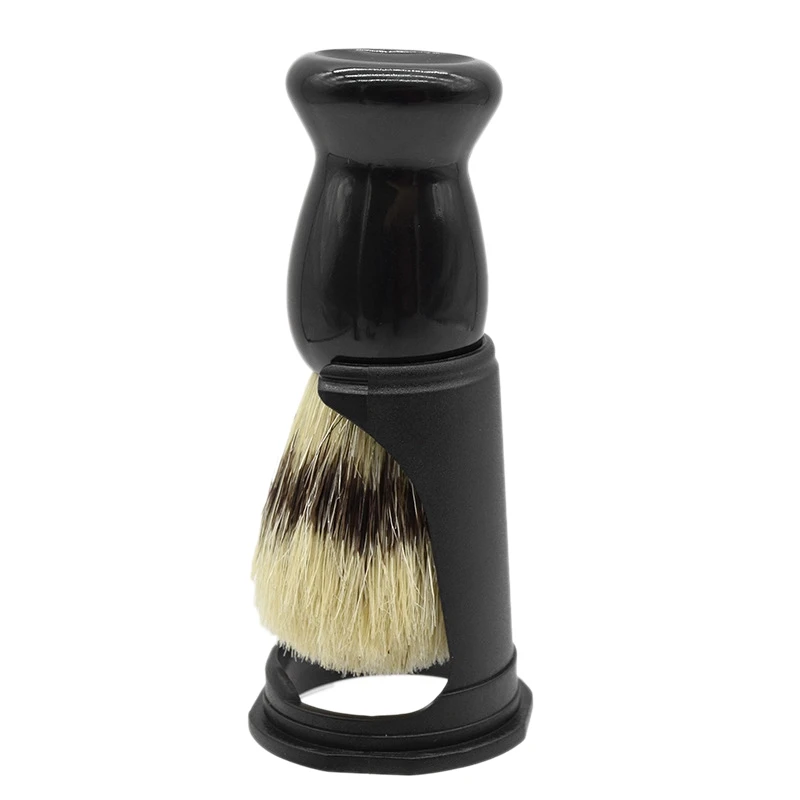 Soft Boar Bristle Wood Beard Brush Hairdresser Shaving Tool Men Mustache Comb Kit Shaving Stand Holder Set