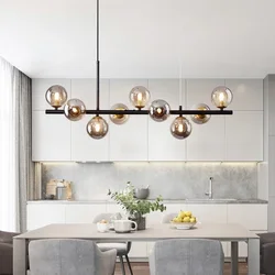 Modern Glass Ball Ceiling Chandelier for Table Dining Living Room Kitchen Island Pendant Lamp Home Decor Creative Minimalist LED