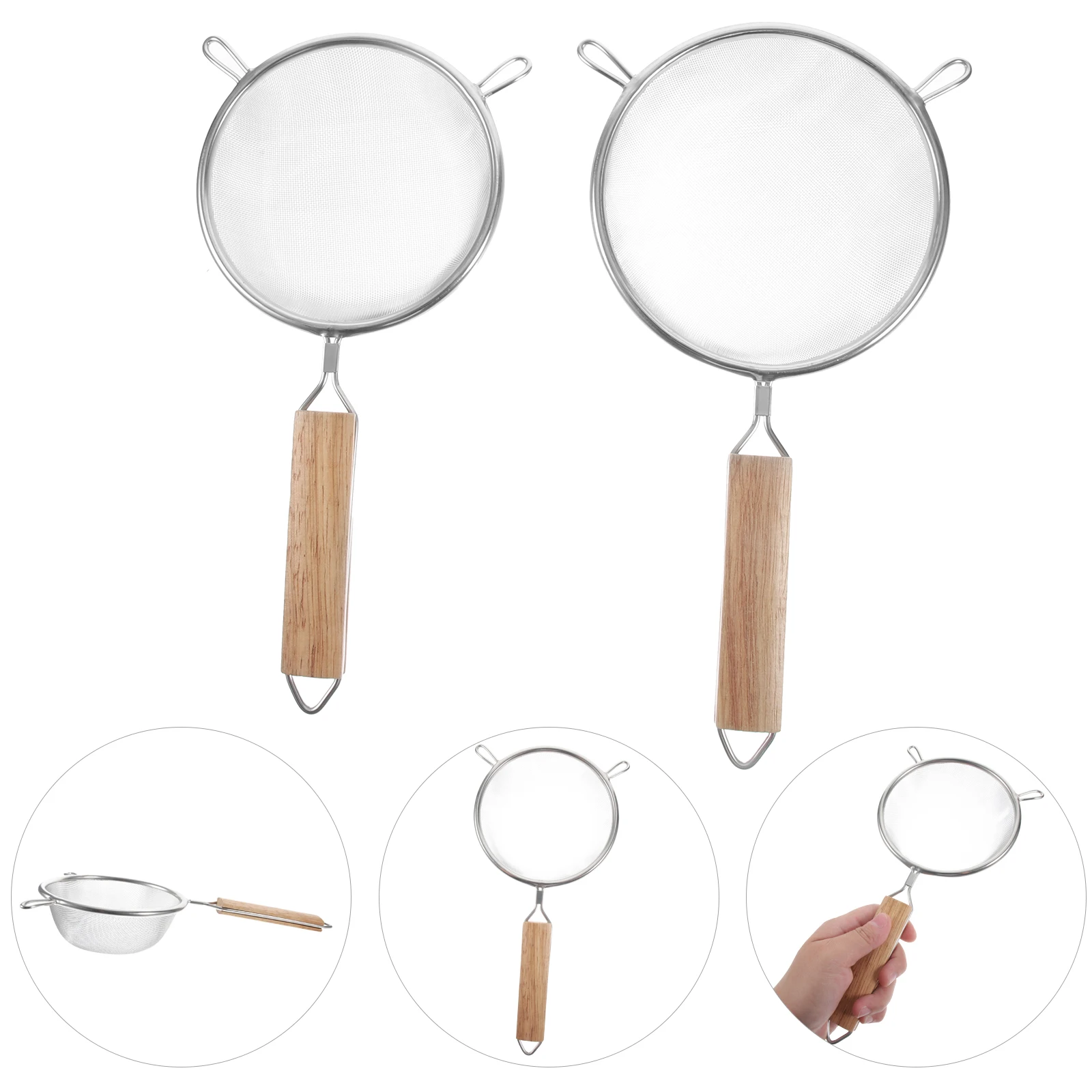 

2Pcs StainlessSteel Strainer 304Mesh 125cm14cm KitchenTool SoyMilkJuice Yogurt Sieve Colander MeshSieve