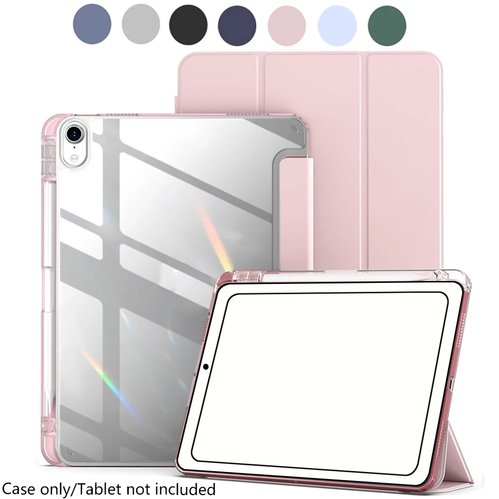 

Чехол для iPad mini 6/7 (A17 Pro), mini 6-го/7-го поколения 2024 года, прозрачная задняя панель, ударопрочный чехол с держателем для карандаша