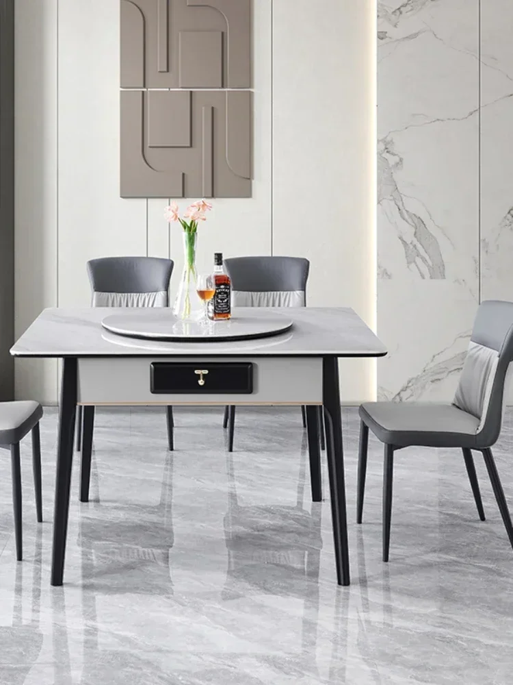 Mahjong Machine Mahjong Table Dining Table Dual-Use Solid Wood Integrated Household Mute Motor Linen Modern Minimalist