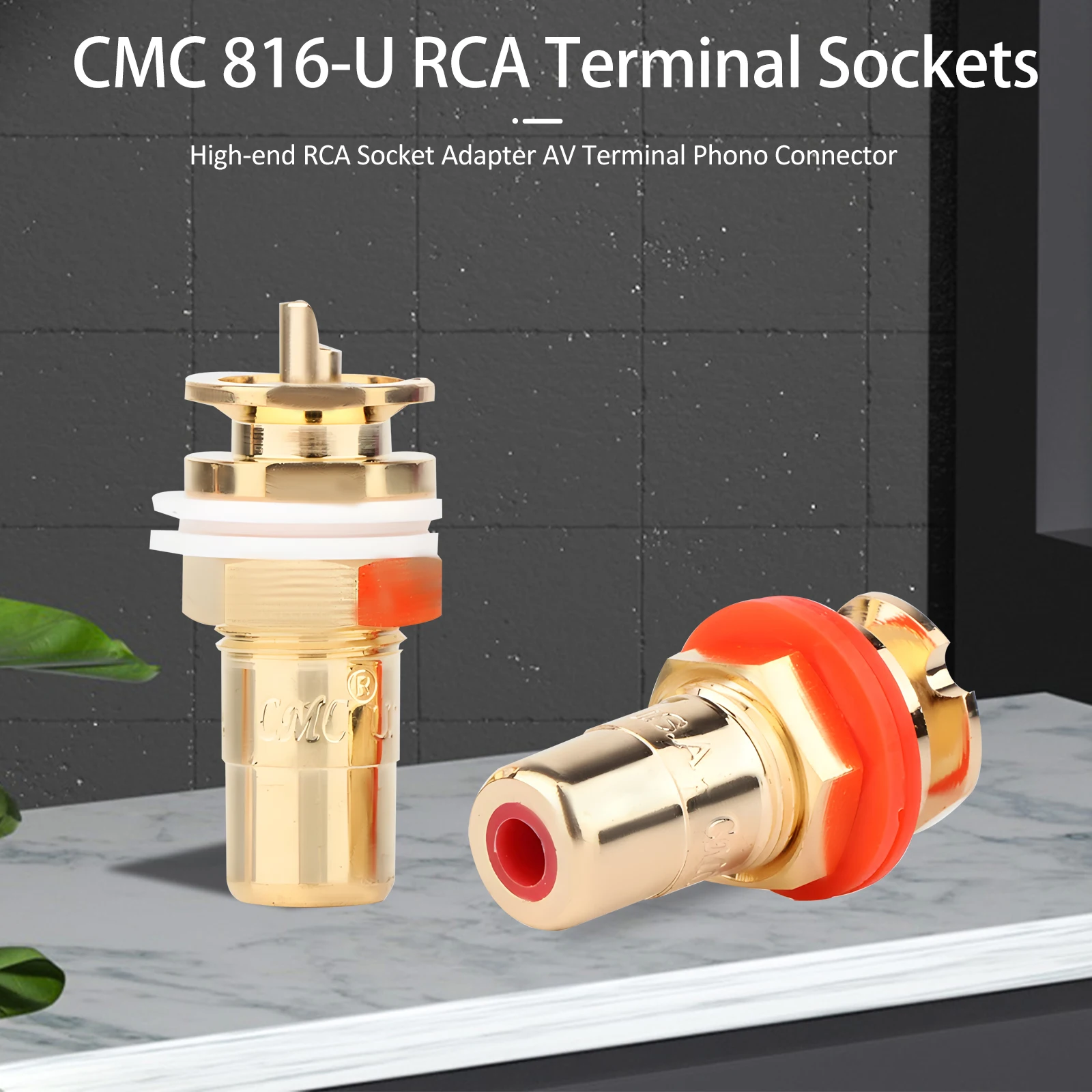 4Pcs CMC Style 816 WU Socket RCA Socket Brass Gold Plated RCA Socket HIFI RCA Socket RCA JACK Adapter