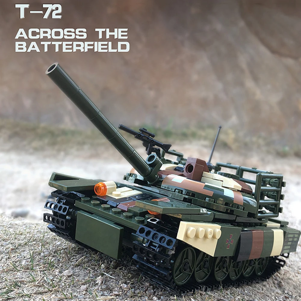 

Modern Military Soviet Union T-72 Main Battle Tank Batisbricks Building Block Ww2 Vehicle Bricks Toys Collection For Boys Gift