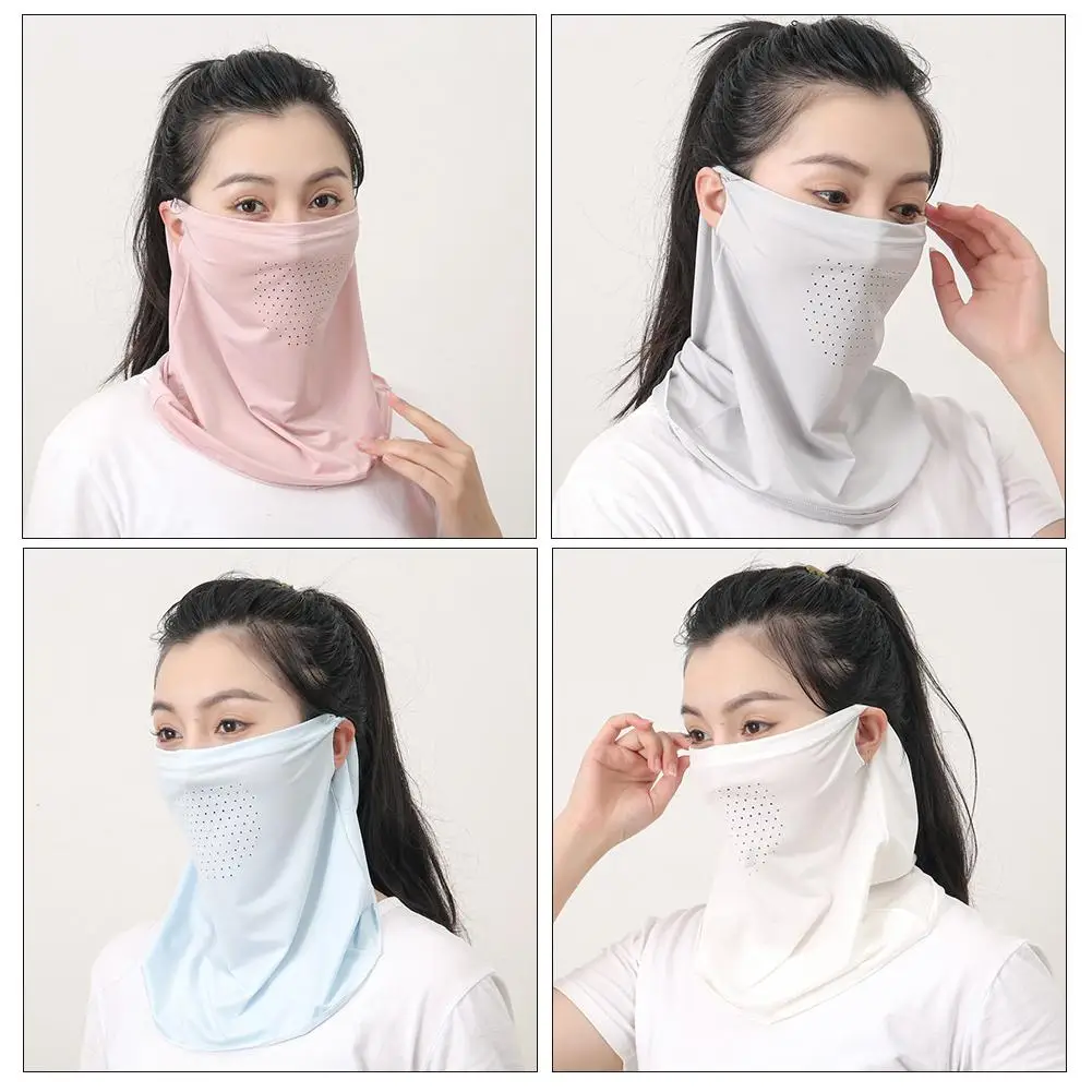 

New Women UV Protection Neck Scarf Ice Silk Face Mask Neck Dustproof Proof Cover Wrap Sun Outdoor Cycling Sunscreen Sports C9V3