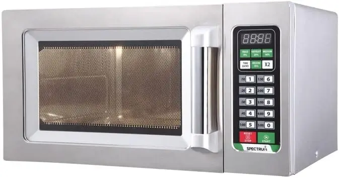 Commercial-Grade Microwave Oven, .9 Cubic Feet, Silver,5 Power Levels,Hoose From 10 Preset Cooking Programs