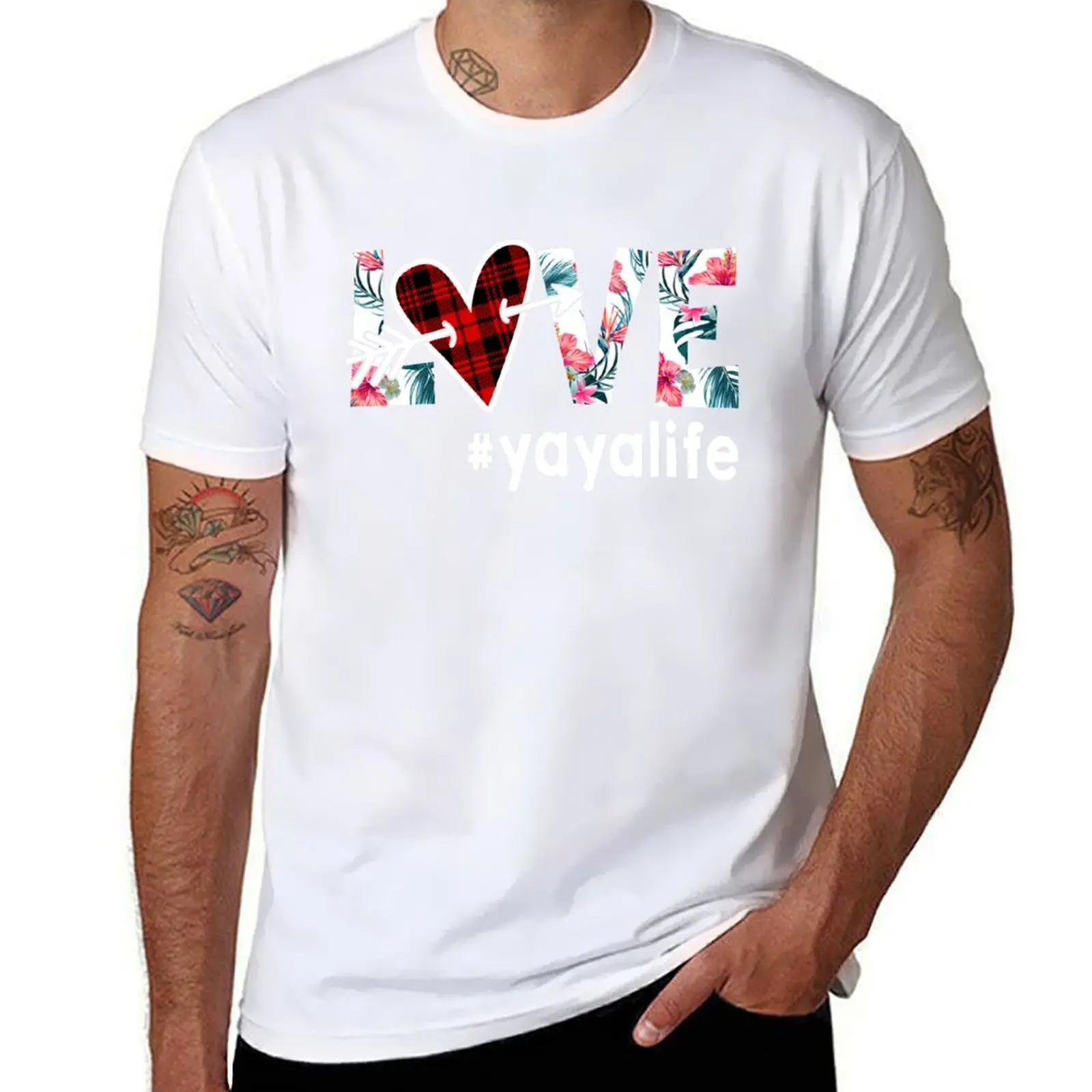 

Love Yaya Llife T-shirt Grandma Shirt Gift T-Shirt graphic t shirts for man black cotton t-shirt plain for man package