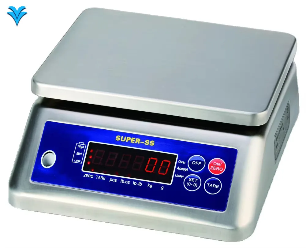 

Electronic IP68 Stainless Steel Waterproof Weight Scale Table 30kg 15kg Top Digital Weighing Scale SUPER-SS with CE Certificate